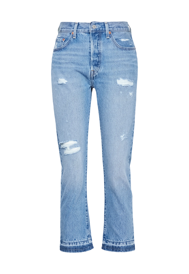 Levi's women's jeans trousers 501 Original Cropped wide at the ankle 362000248 Light Indigo Destructed-Blue