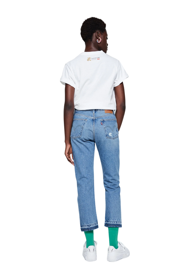 Levi's women's jeans trousers 501 Original Cropped wide at the ankle 362000248 Light Indigo Destructed-Blue