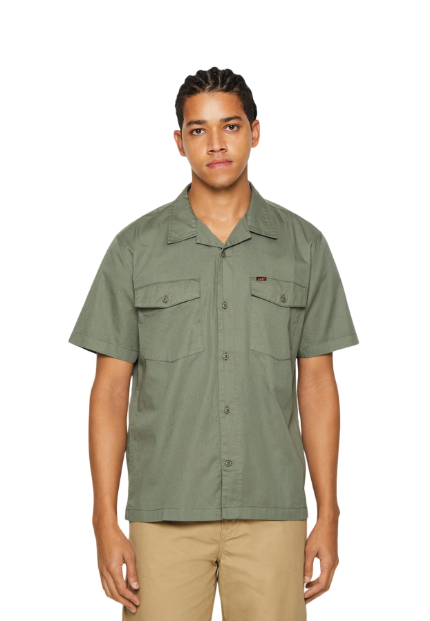 Lee Men's short sleeve shirt Chetopa Shirt L68POM43 fort green