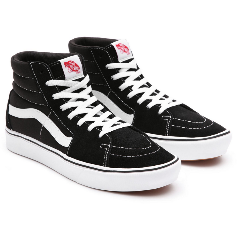 Vans scarpa sneakers alta Comfycush Sk8-Hi vn0a3wmbvne1 nero-bianco