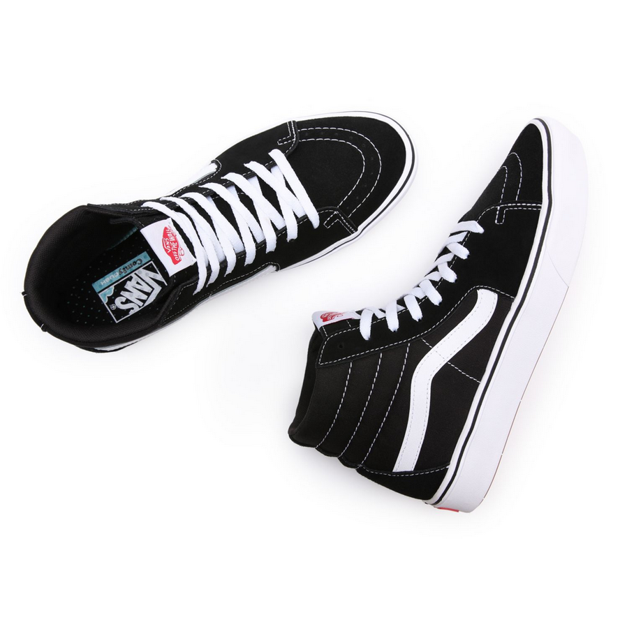 Vans scarpa sneakers alta Comfycush Sk8-Hi vn0a3wmbvne1 nero-bianco
