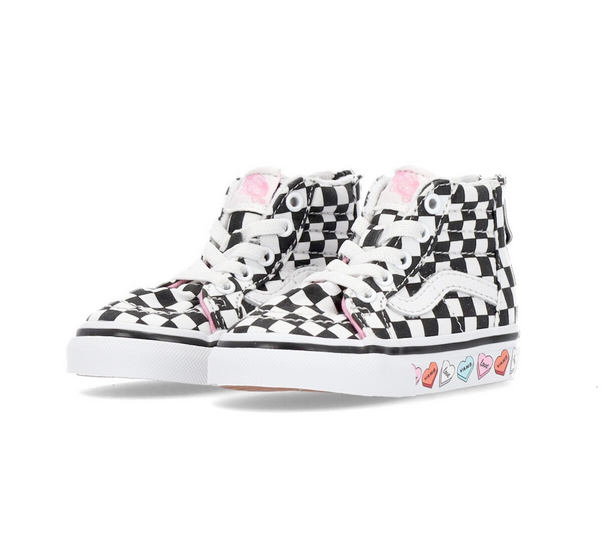 Vans high-top sneakers for children Sk8-Hi Zip Candy Hearts VN000XG5ABY1 black-white