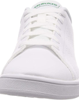 Adidas Advantage EF0213 bianco-verde, sneakers da bambino con tomaia in similpelle, 3 strisce traforate e soletta OrthoLite® per comfort e stile quotidiano