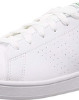 Adidas Advantage EF0213 bianco-verde, sneakers da bambino con tomaia in similpelle, 3 strisce traforate e soletta OrthoLite® per comfort e stile quotidiano