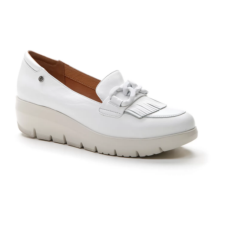 Stonefly Mocassino da donna con catena e frangia Plume 13 nappa 217317 150 cloud white 1