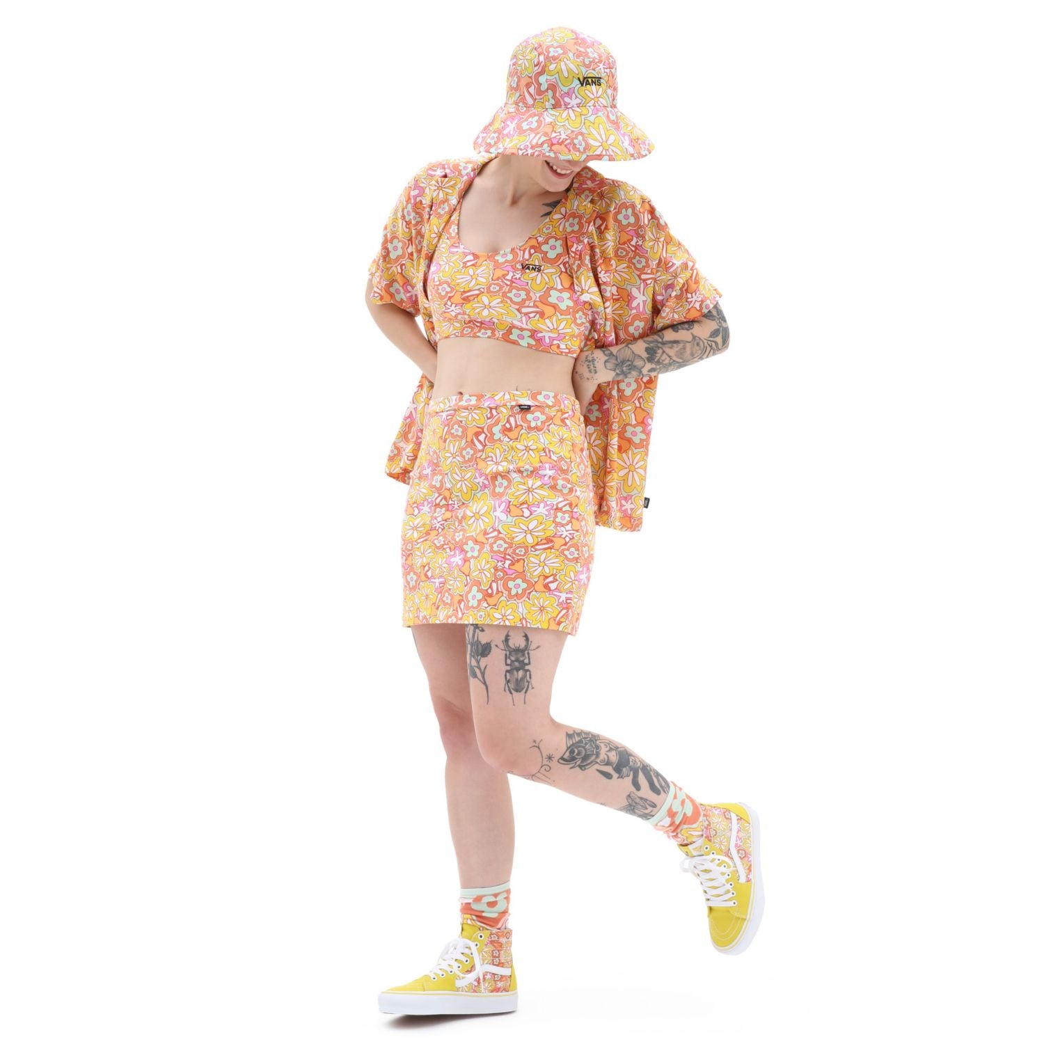 Vans minigonna da ragazza a fantasia floreale Resort Floral VN00039FBM51 orange