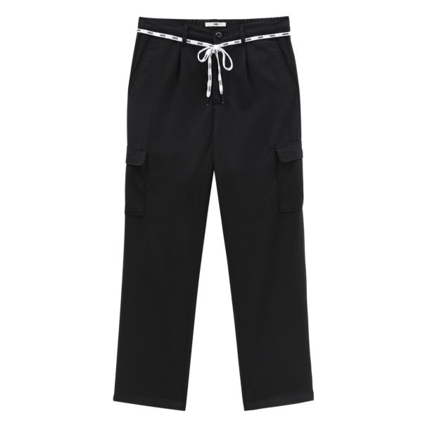 Vans Pantalone Cargo da donna con laccio in vita Shoe Lace VN0A4BF3BLK1 nero