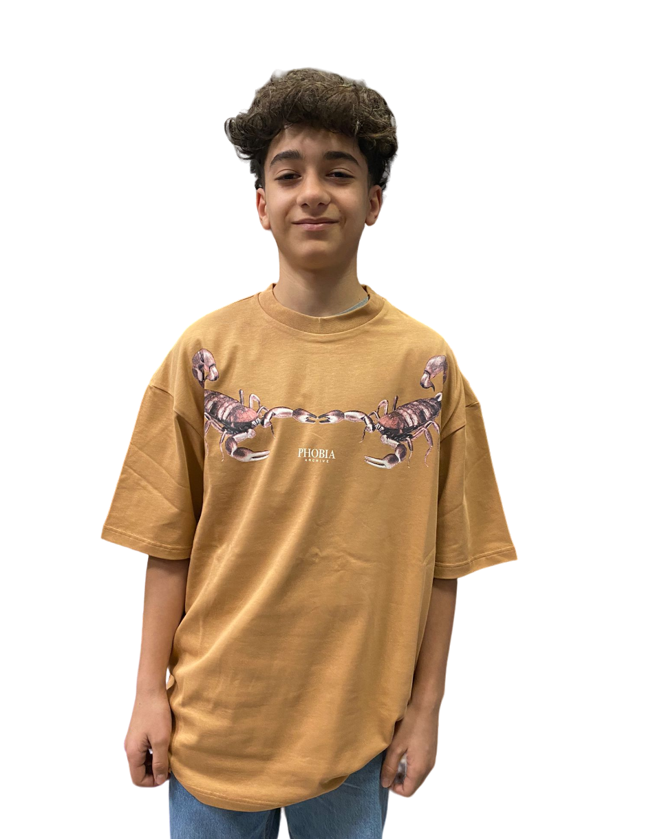 Phobia Unisex terracotta t-shirt with Scorpio PH00218