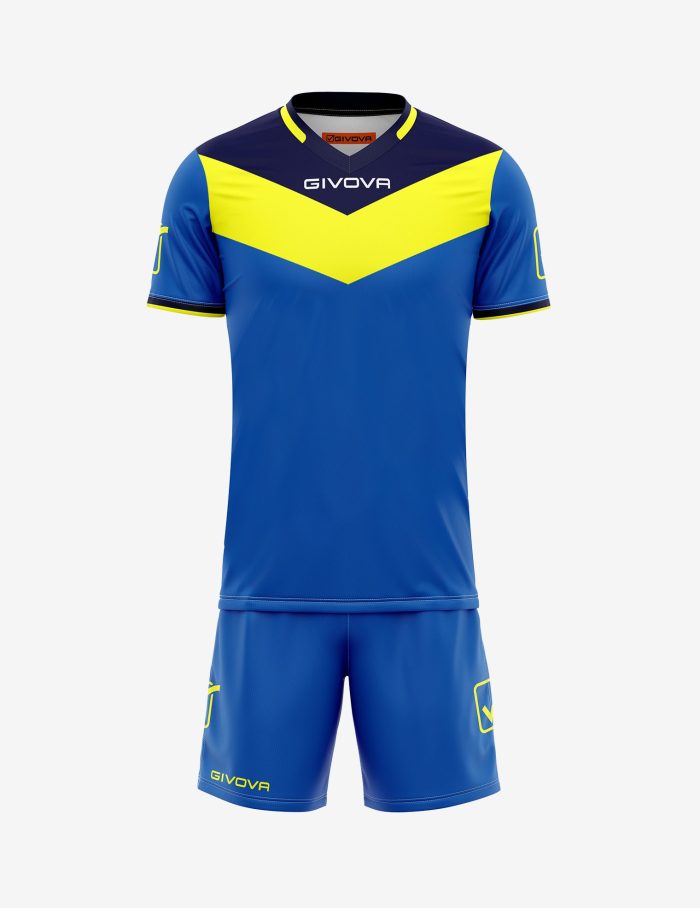 Givova Football kit Field kit, blue-yellow shirt and shorts