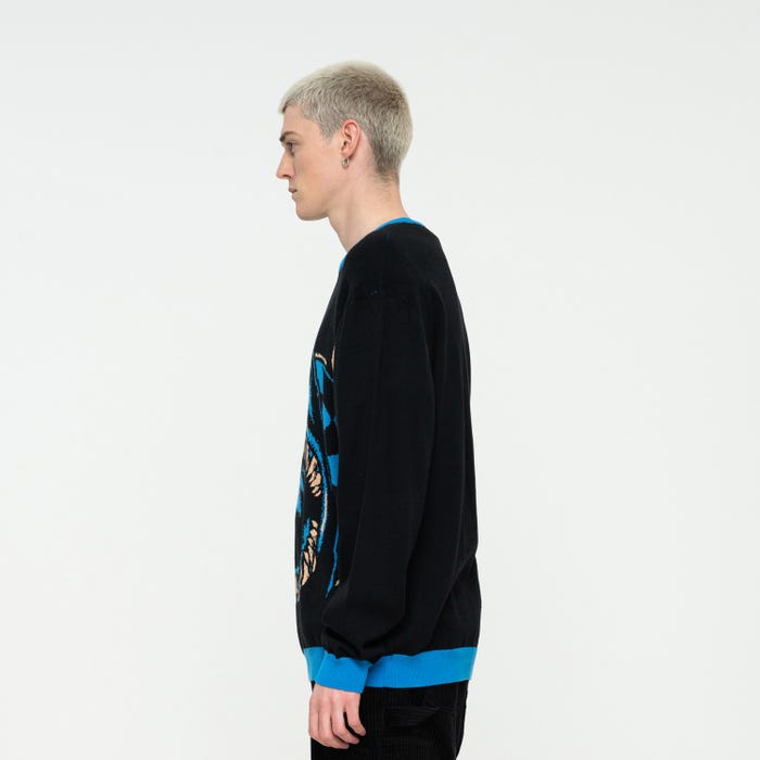 Santa Cruz Multicolor Shark Trip Knit Crew Long Sleeve Crew Neck Shirt