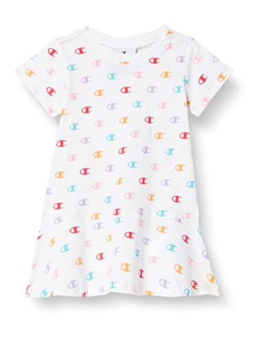 Champion Vestito da bambina Legacy American Classics all over logo 404687 WL001 WHT white