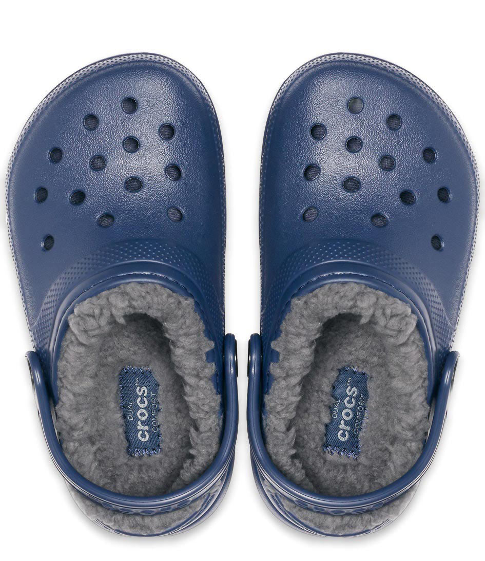 Crocs children's sabot sandal with fur Classic Lined Clog 203506 459 NACH blue-grey