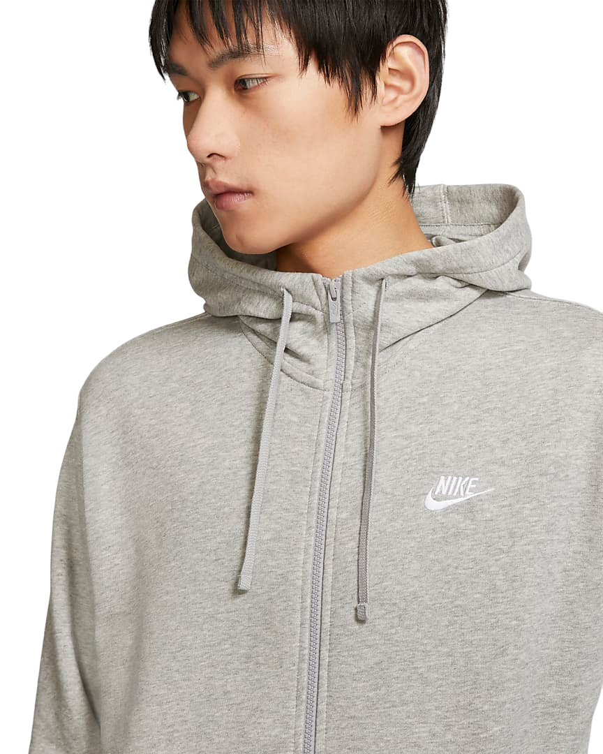 Nike Felpa con cappuccio e zip intera Sportswear Club BV2648-063 grigio scuro