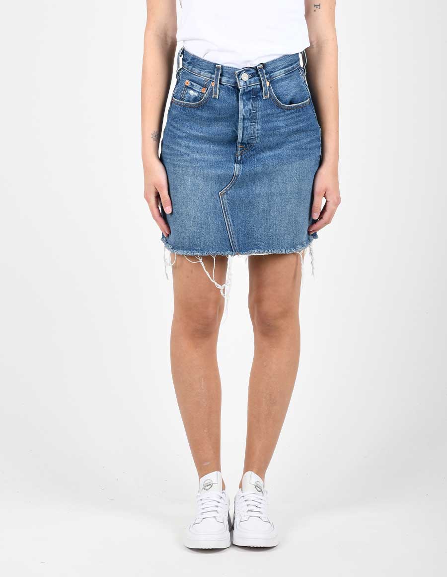 Levi's High-waisted raw cut skirt 778820020 medium indigo