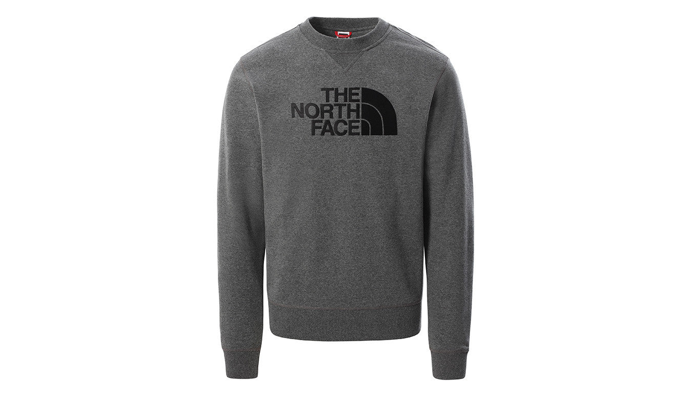 The North Face Felpa girocollo da uomo con logo ricamato Drew Peak Crew NF0A4T1EDYY1 grigio-nero