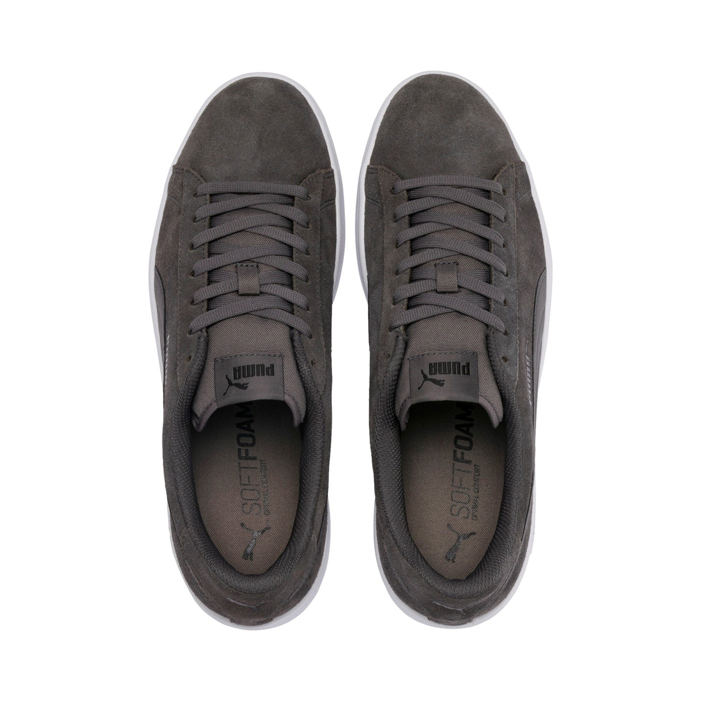Puma men's low sneakers Smash v2 364989 32 castlerock-black-white