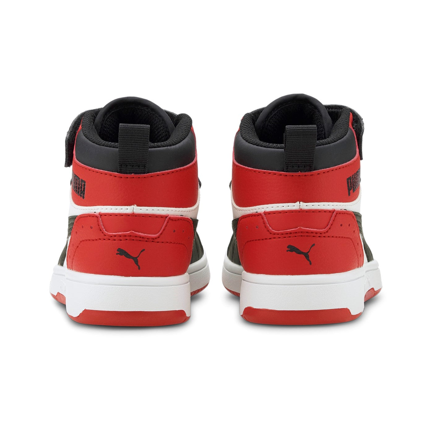 Puma sneakers alta da bambino Rebound JOY Blocked AC PS 374688 03 bianco-nero-rosso