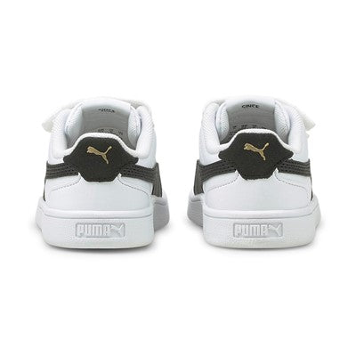 Puma children's sneakers shoe with tear Shuffle V 375690 02 white black gold