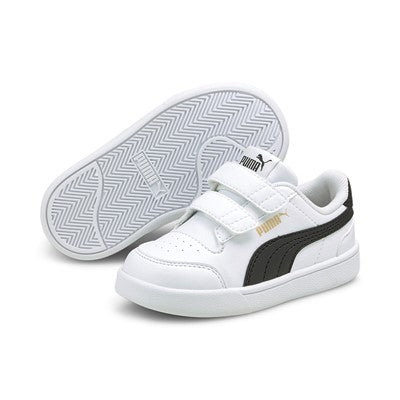 Puma children's sneakers shoe with tear Shuffle V 375690 02 white black gold