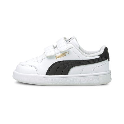 Puma children's sneakers shoe with tear Shuffle V 375690 02 white black gold