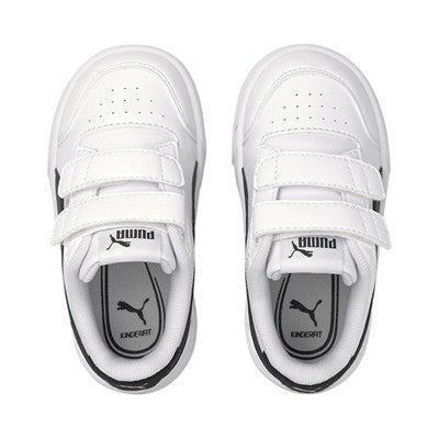 Puma children's sneakers shoe with tear Shuffle V 375690 02 white black gold