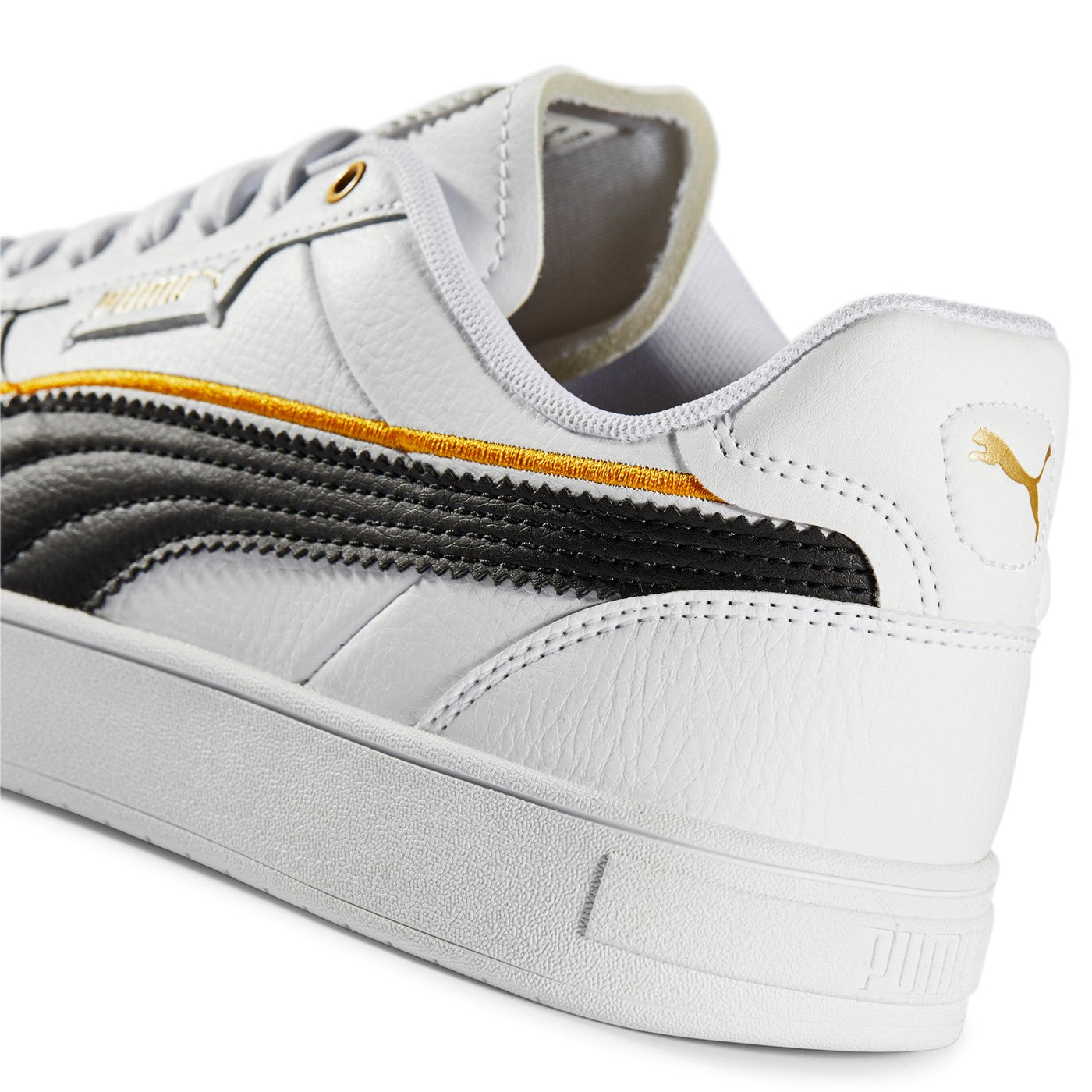 Puma men's sneakers shoe Caven Dime FC 386380 01 white-black-gold