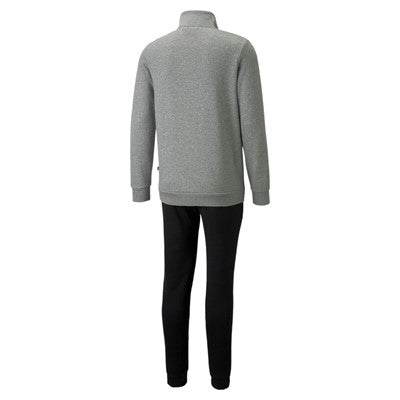 Puma Tuta sportiva da uomo in cotone con cerniera Clean FL 585841 03 grigio nero