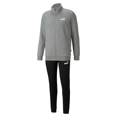 Puma Tuta sportiva da uomo in cotone con cerniera Clean FL 585841 03 grigio nero