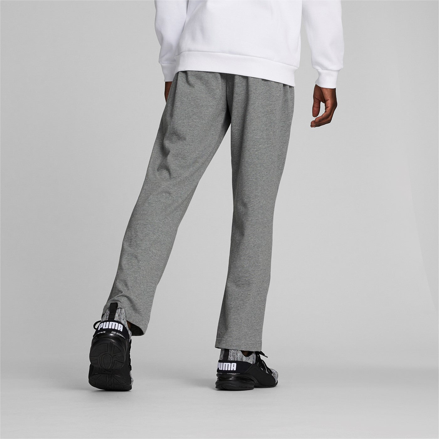 Puma pantalone sportivo da uomo in cotone jersey ESS Jersey Pants op 586747 03 medium gray heather