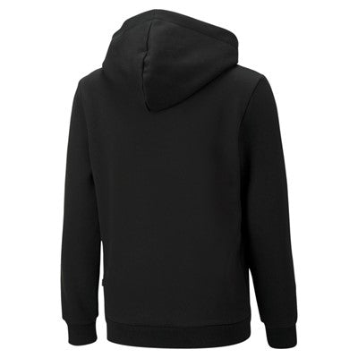 Puma Felpa da ragazzo con cappuccio e tasca anteriore a marsupio ESS+ 2 Col Big Logo Hoodie FL B 586987 54 Black-Tangerine