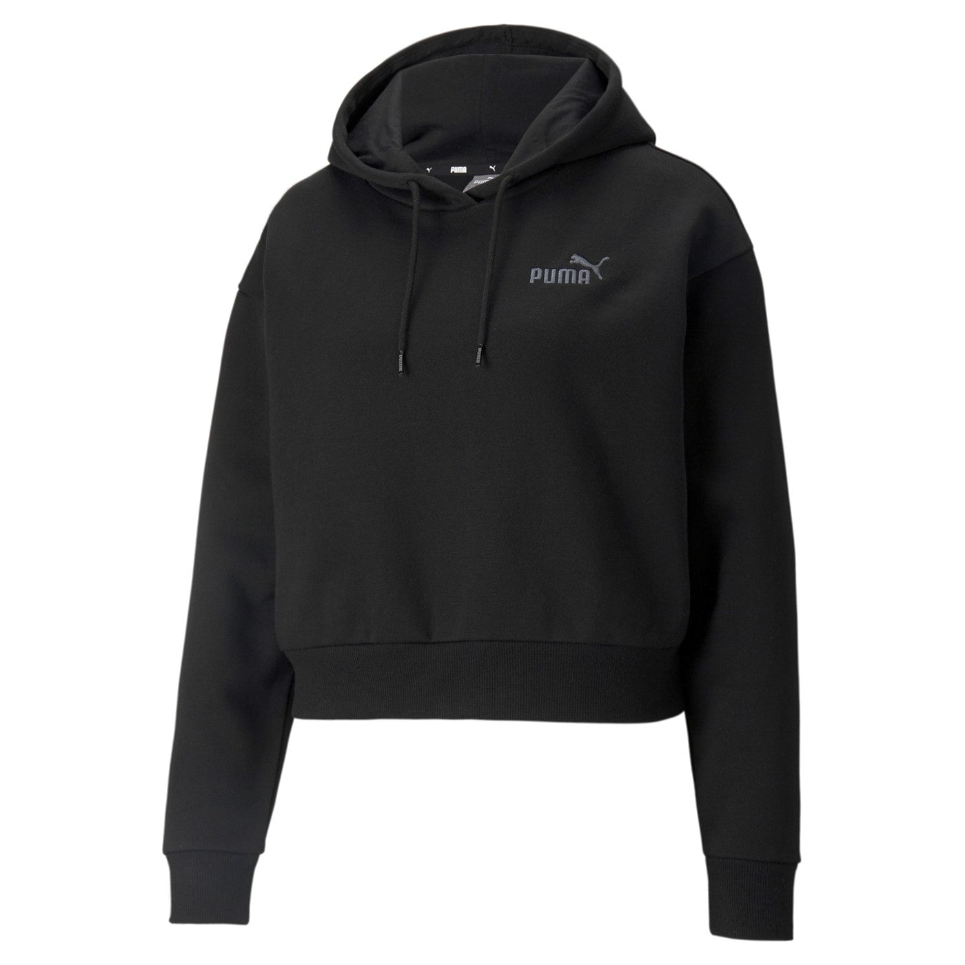 Puma ESS+ Embroidered Cropped Hoodie FL 587902 01 black