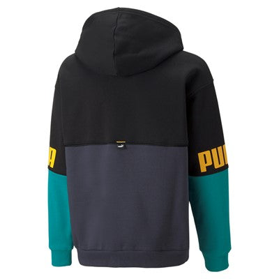 Puma Felpa da ragazzo con cappuccio bicolore Power Colorblock Hoodie FL B 670098 43 Parisian Night