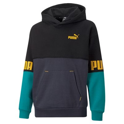 Puma Felpa da ragazzo con cappuccio bicolore Power Colorblock Hoodie FL B 670098 43 Parisian Night