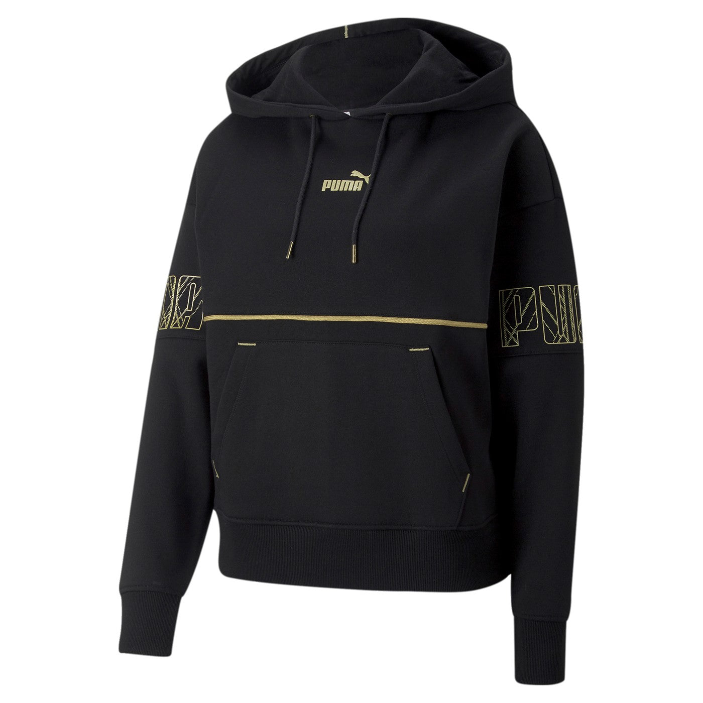 Puma Women's Power Deco Glam Velvet Hoodie 671756 01 black