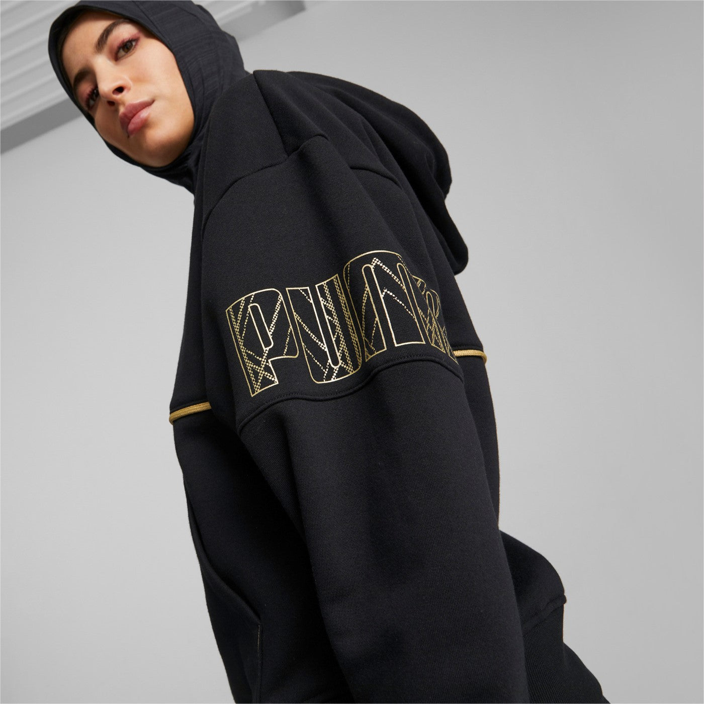 Puma Women's Power Deco Glam Velvet Hoodie 671756 01 black
