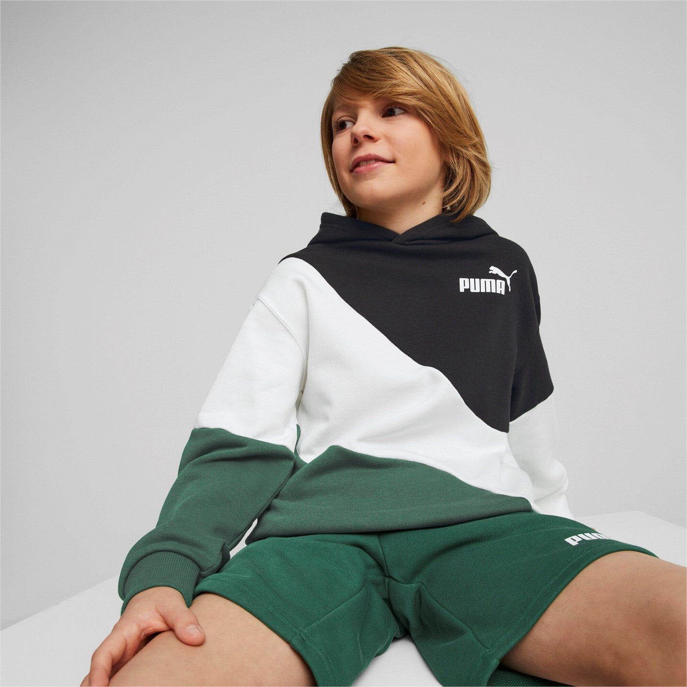 Puma Felpa da ragazzo con cappuccio Power Cat 674233 37 vine