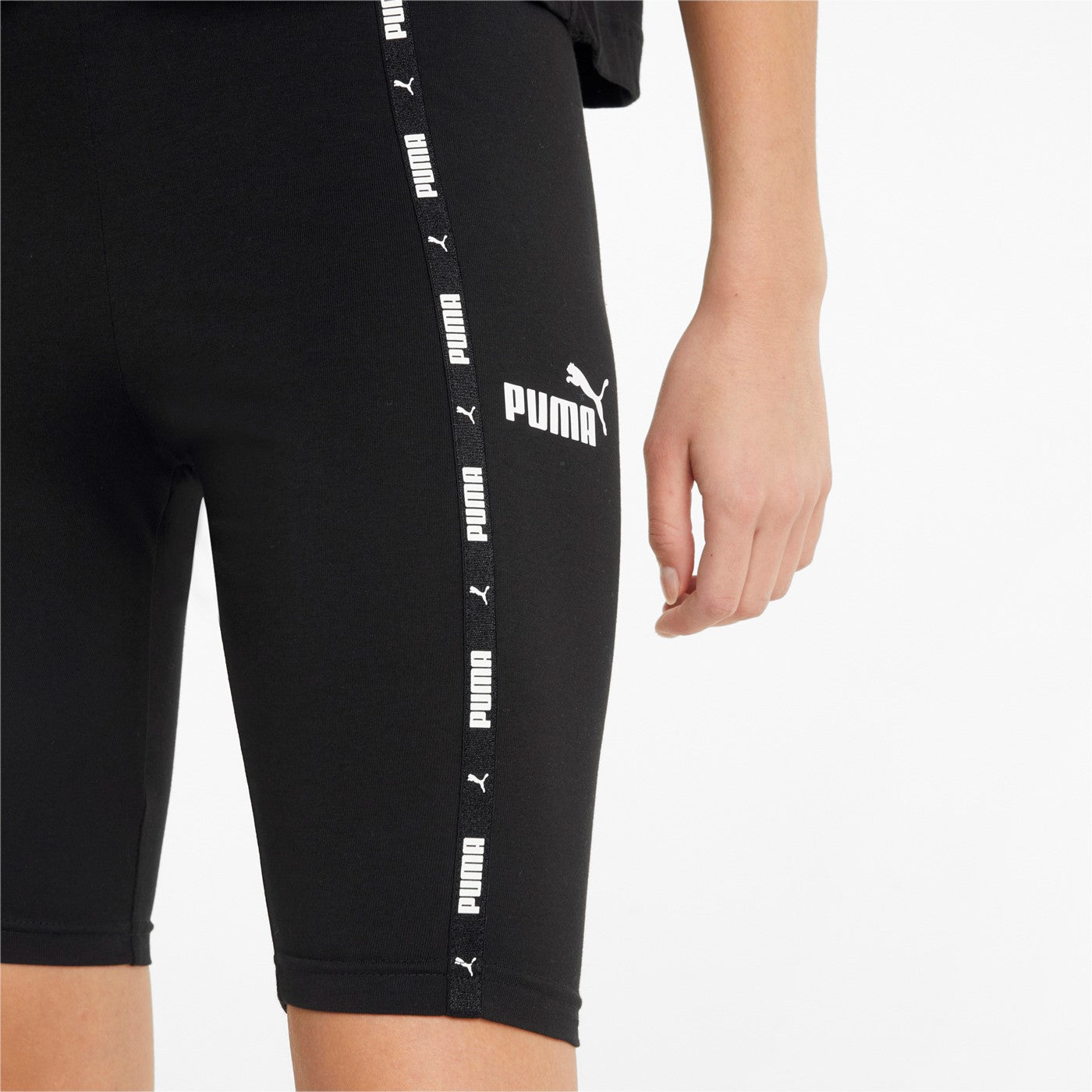 Puma women's stretch sports shorts Power 9" High-Waist Tape 847121 01 black
