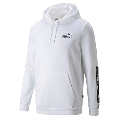 Puma felpa da uomo con cappuccio e tasca anteriore a marsupio ESS+ Tape Hoodie FL 849040 02 white