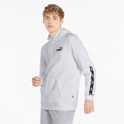 Puma felpa da uomo con cappuccio e tasca anteriore a marsupio ESS+ Tape Hoodie FL 849040 02 white
