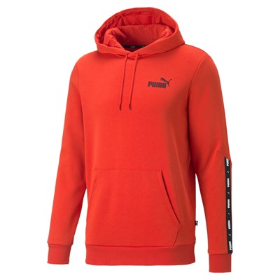 Puma men's sweatshirt with hood and front kangaroo pocket ESS+ Tape 849040 33 red