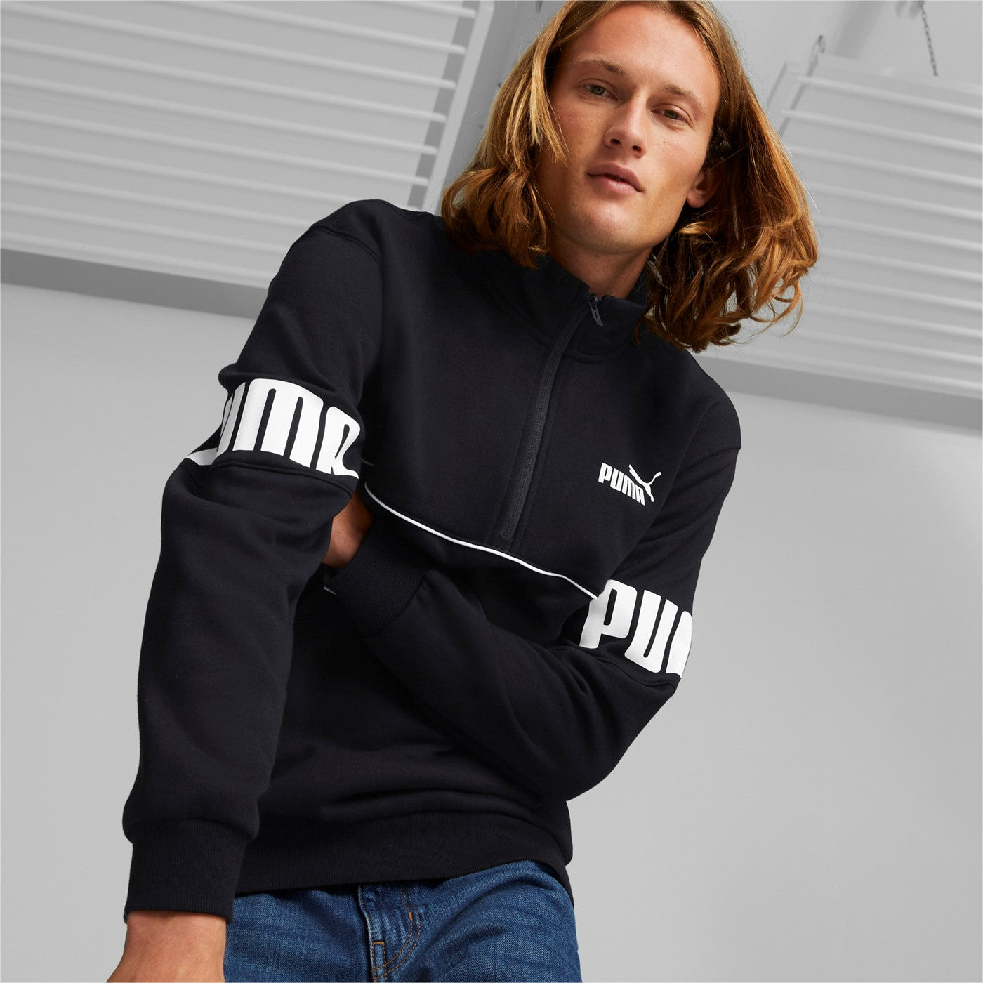 Puma Felpa Mezza Zip Power Colorblock Half-Zip FL 849843 01 black