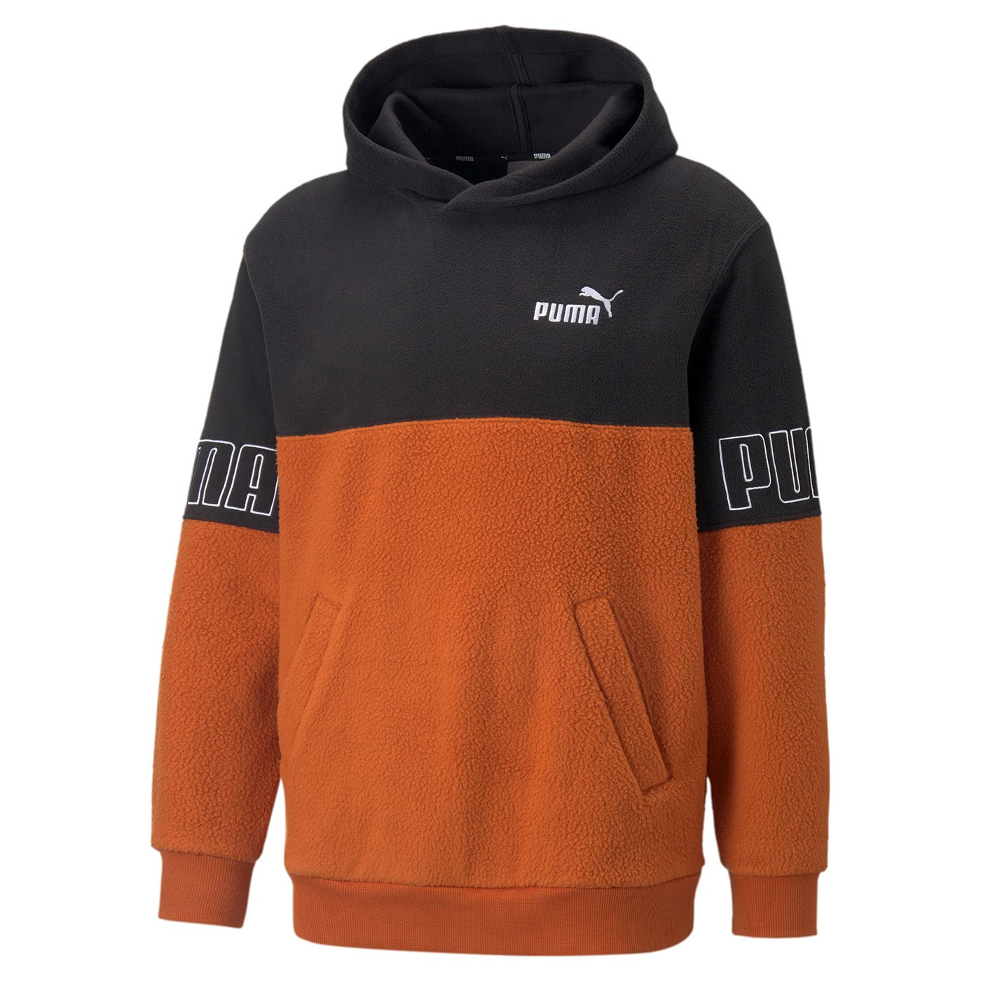 Puma Power Winterized Hooded Fleece Shirt 849854 64 orange black