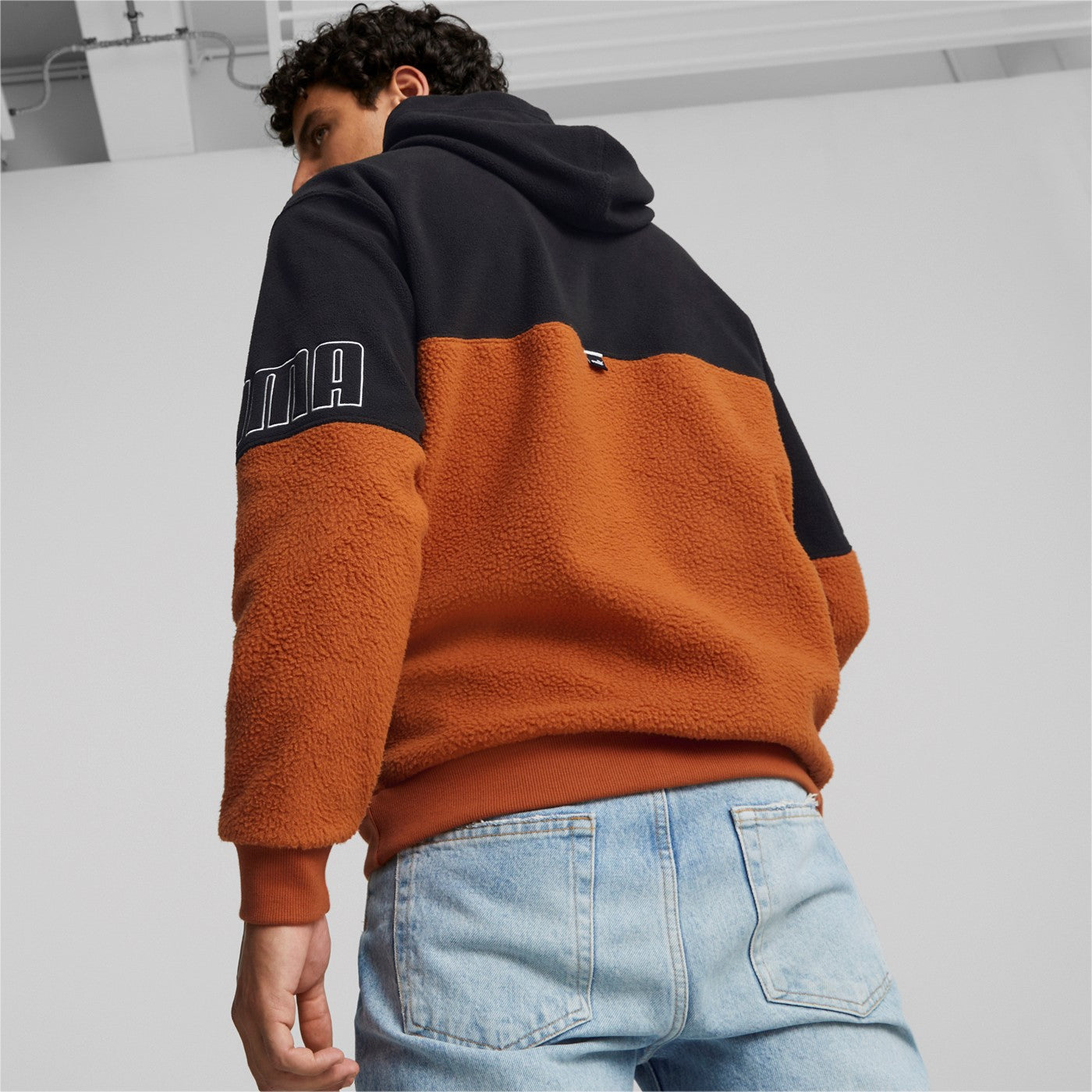 Puma Power Winterized Hooded Fleece Shirt 849854 64 orange black