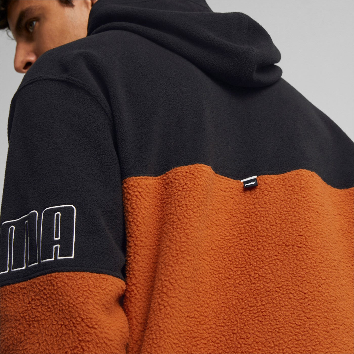 Puma Power Winterized Hooded Fleece Shirt 849854 64 orange black