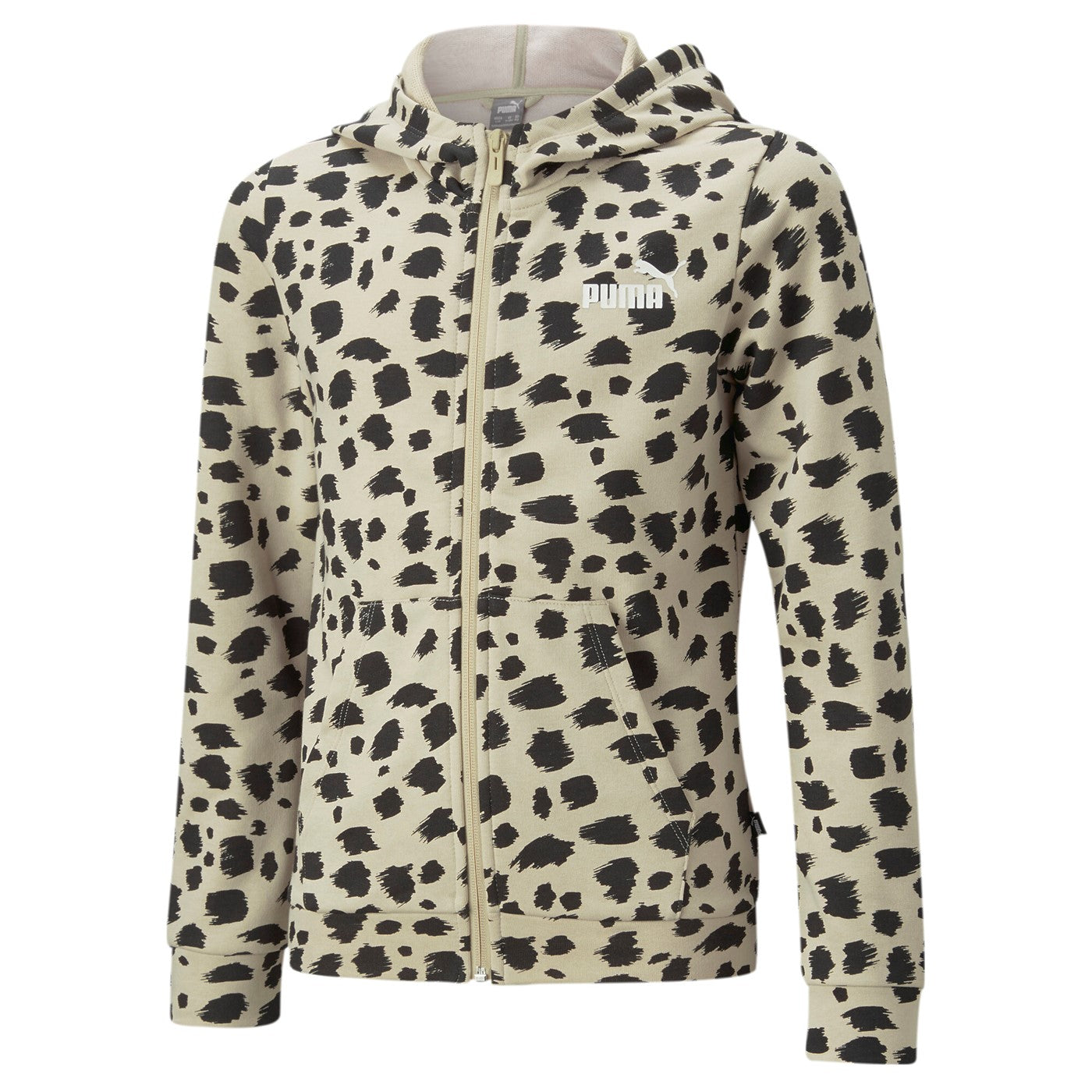 Puma Felpa da bambina e ragazza con cappuccio e zip intera Ess Animal AOP 673517-88 granola