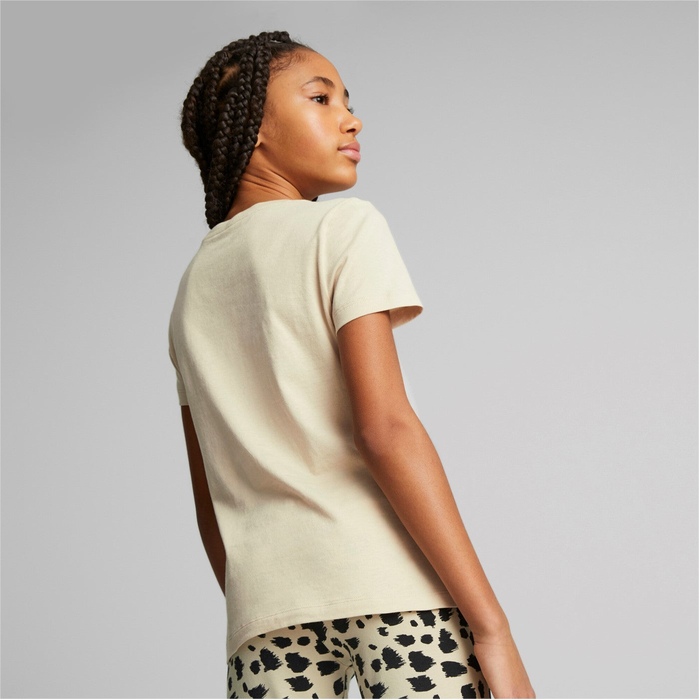 Puma Short sleeve t-shirt for girls and boys Ess Animal AOP 673516-88 granola