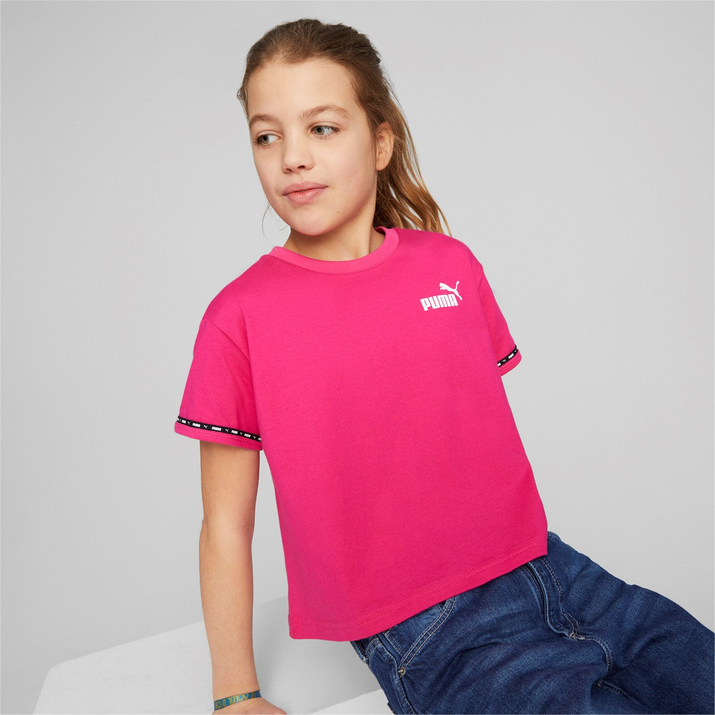 Puma T-shirt manica corta da ragazza Power Tape Tee 673544-64 orchid shadow