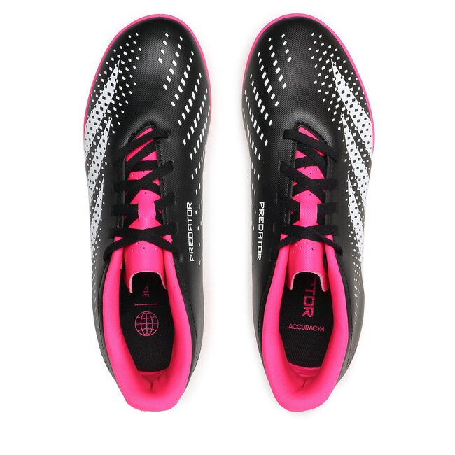 Adidas scarpa da calcetto unisex Predator Accuracy.4 TF GW4647 nero bianco rosa