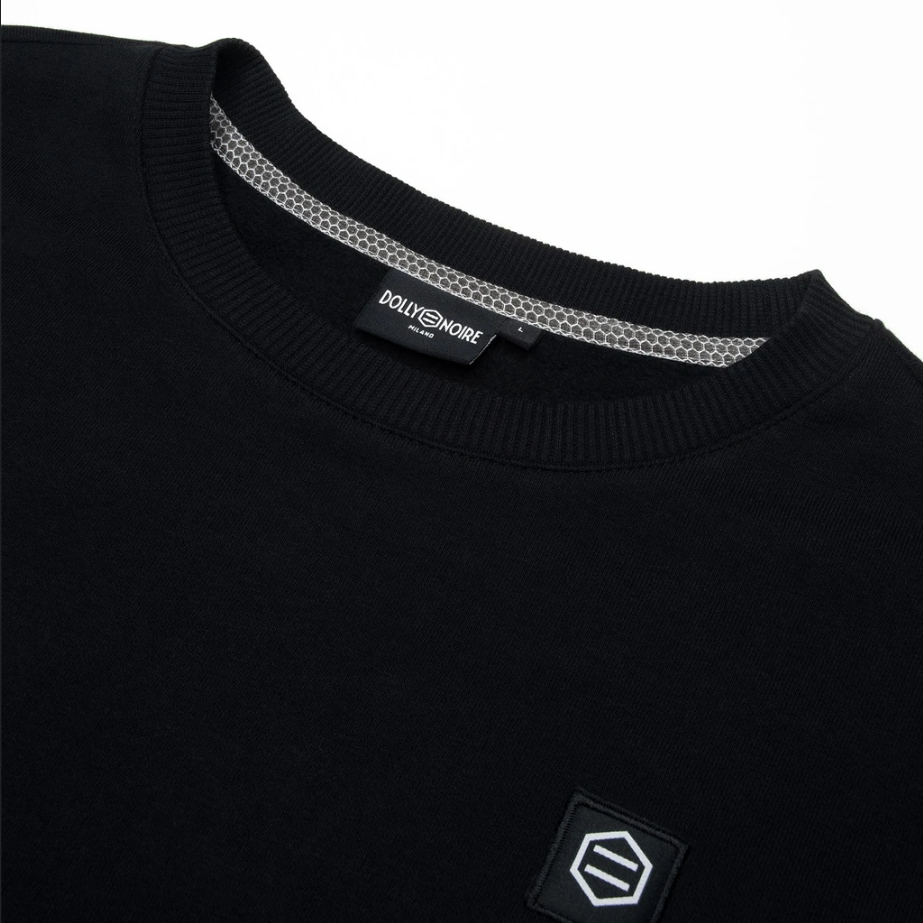 Dolly Noire crewneck sweatshirt for adults Bosco Pattern Crewneck sw019 sw 01 black