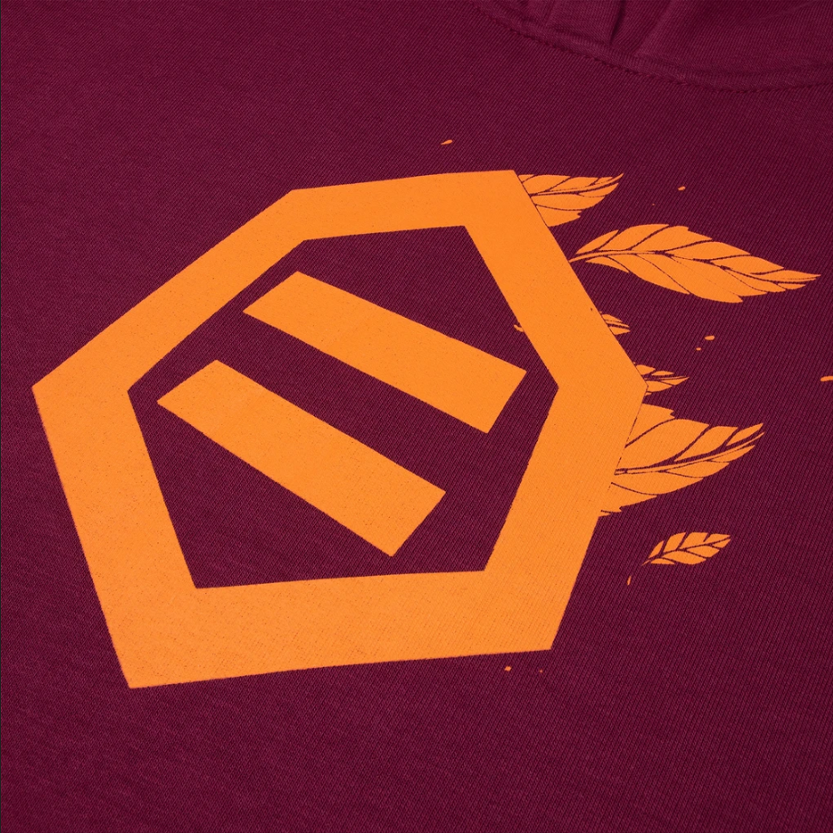 Dolly Noire Hooded Sweatshirt Logo Leaves Hoodie sw034 sa 03 Bordeaux